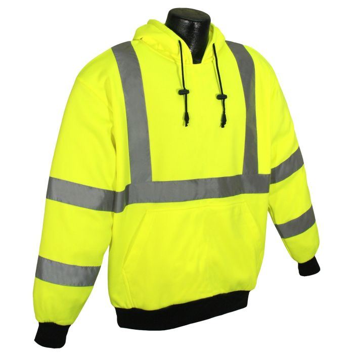 Radians SJ02-3PGS Hi Vis Yellow Safety Sweatshirt with Hood - Type R - Class 3-XLarge