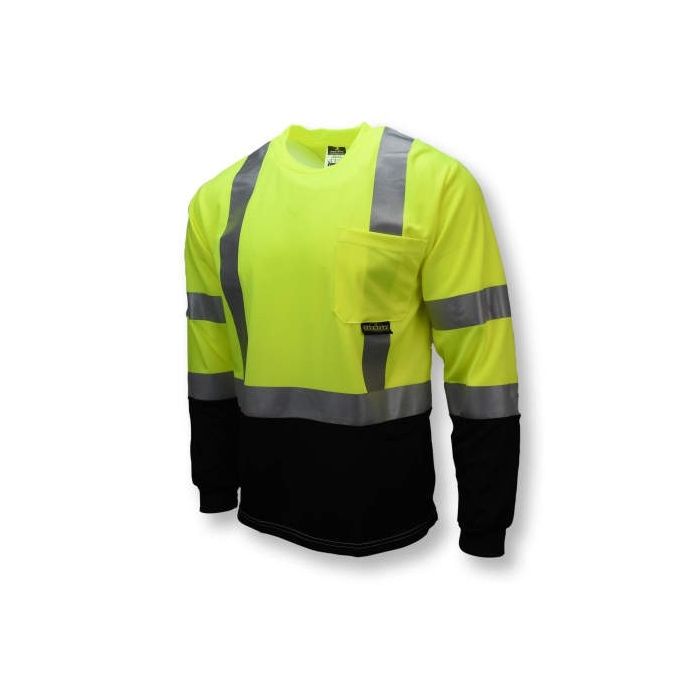 Radians ST21B Hi Vis Yellow Black Bottom Long Sleeve Safety T-Shirt - Type R - Class 3 - (CLOSEOUT)