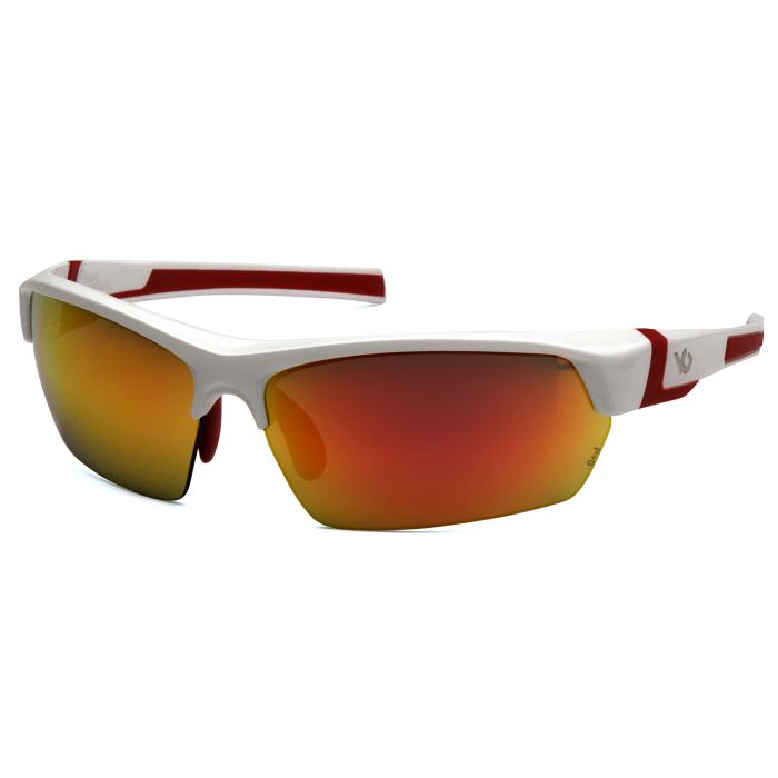 Venture Gear Tensaw VGSWR355T Safety Glasses White Frame Sky Red Mirror Anti Fog Lens
