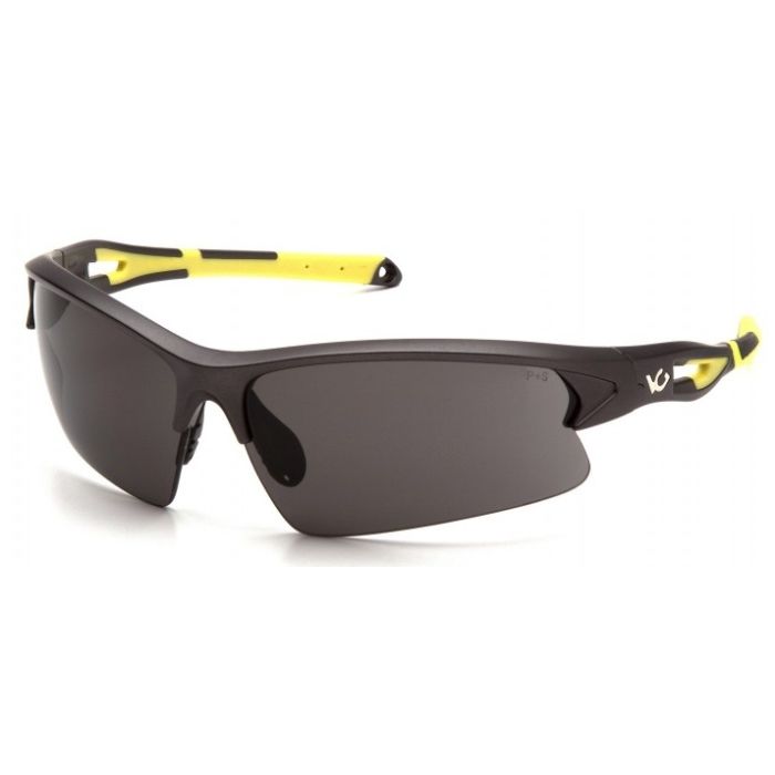 Venture Gear VGSGMV1620T Monteagle Safety Glasses - Gray Anti-Fog Lens - Gun Metal/Hi-vis Yellow Frame 