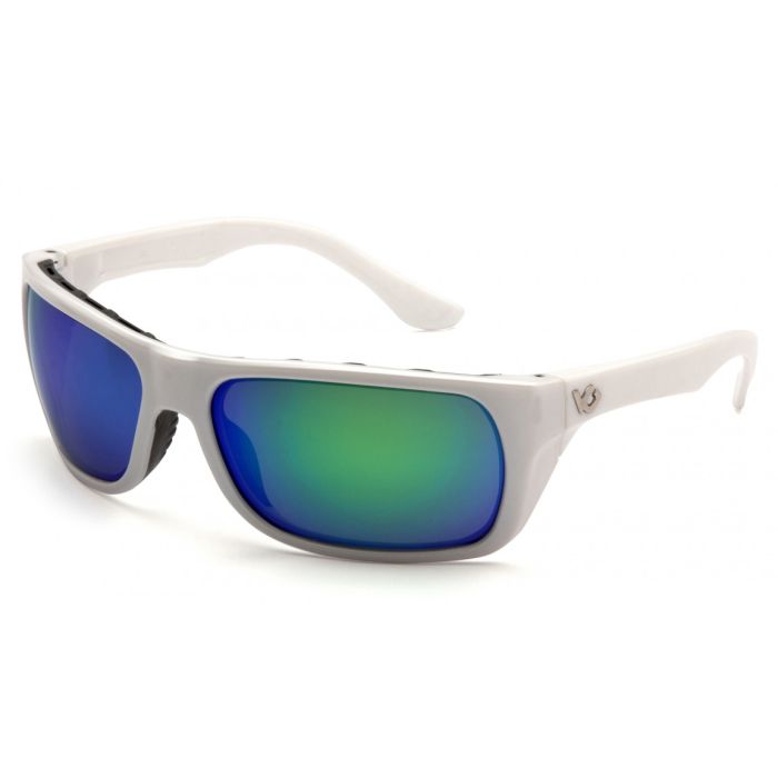 Venture Gear VGSW931 Vallejo Polarized Safety Glasses - White Frame - Green Lens - (CLOSEOUT)