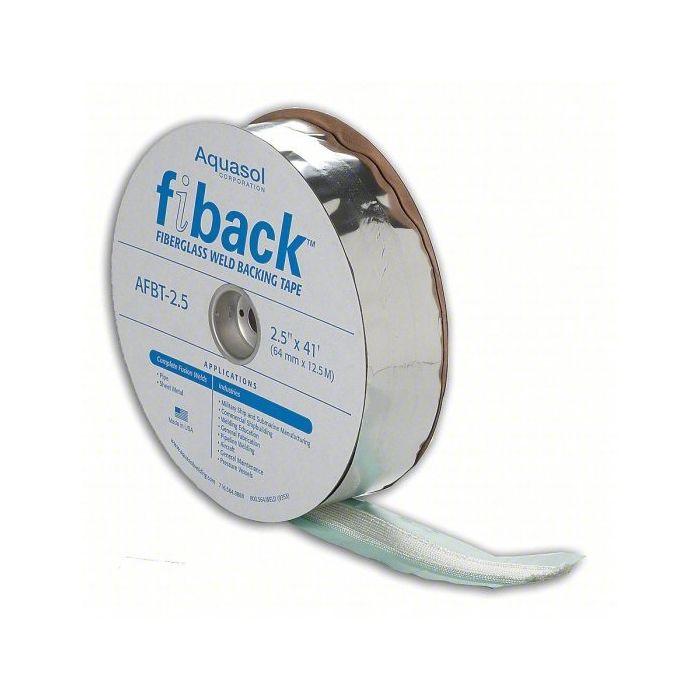 Aquasol AFBT-2.5.0-200 Fiback Weld Backing Tape, 2.5" x 82', 200 AMP w/ 1.5" Fiberglass Center - 5 Rolls / Case