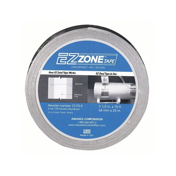 Aquasol EZ Zone 2.5" x 75' Tape Adhesive 1" Free Center Aluminum Tape - 18 Rolls / Case