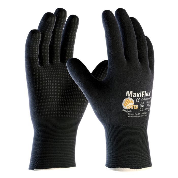 ATG 34-8745 MaxiFlex Endurance Seamless Knit Nylon / Elastane Glove with Nitrile Coated MicroFoam Grip on Full Hand - Micro Dot Palm - Dozen