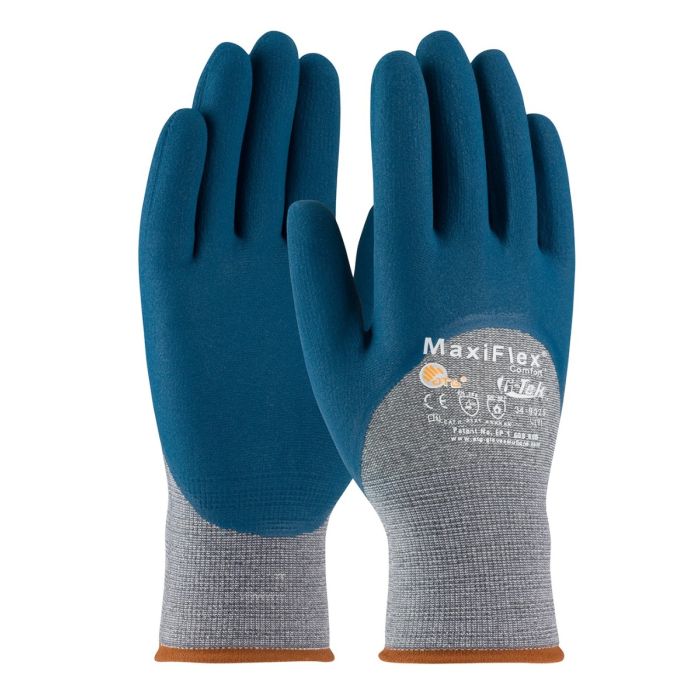 ATG 34-9025 MaxiFlex Comfort Seamless Knit Cotton / Nylon / Elastane Glove with Nitrile Coated MicroFoam Grip on Palm, Fingers & Knuckles - Dozen