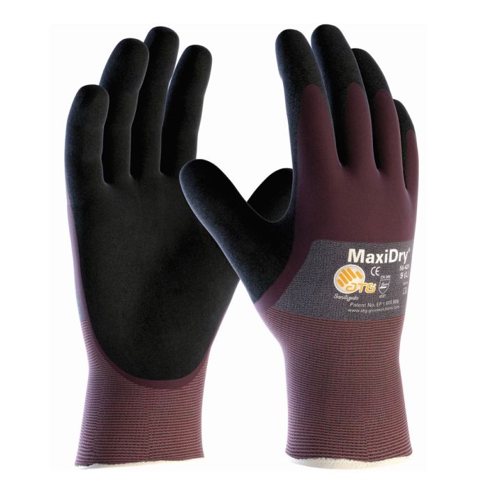 ATG MaxiDry 56-425 Ultra Lightweight Nitrile Glove - 3/4 Dipped with Seamless Knit Nylon - Dozen 