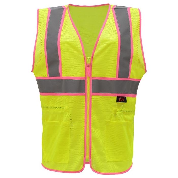 GSS 7805 Hi Vis Yellow Two Tone Ladies Safety Vest - Type R - Class 2 (CLOSEOUT)