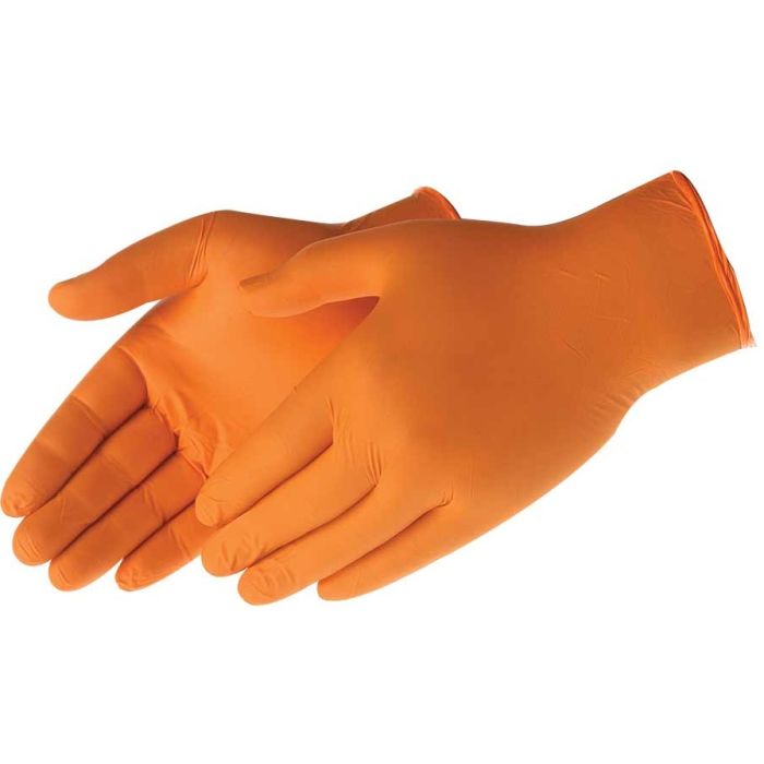 Liberty 2010HO Duraskin Orange Nitrile Disposable Gloves - 4 Mil - Micro-Textured - 100 Gloves / Box