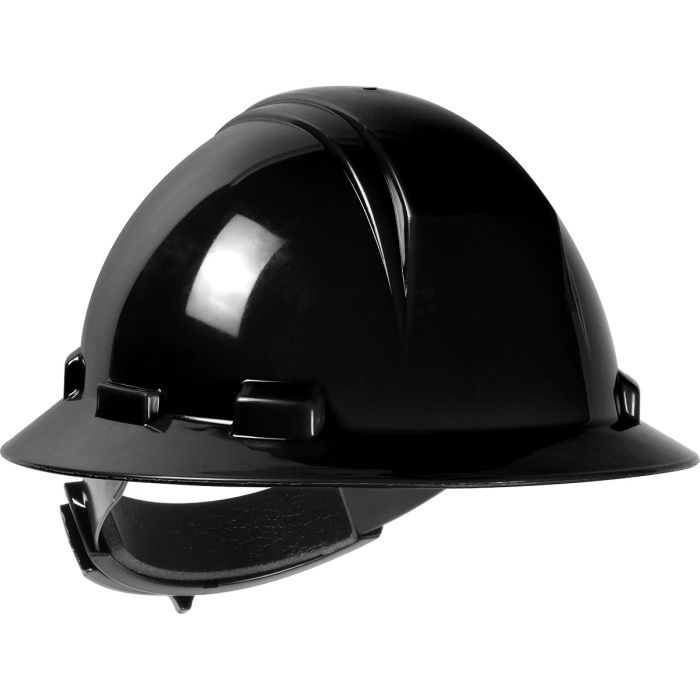 PIP 280-HP642R Kilimanjaro Type II Full Brim Hard Hat with HDPE Shell, 4-Point Textile Suspension and Wheel Ratchet Adjustment - Black