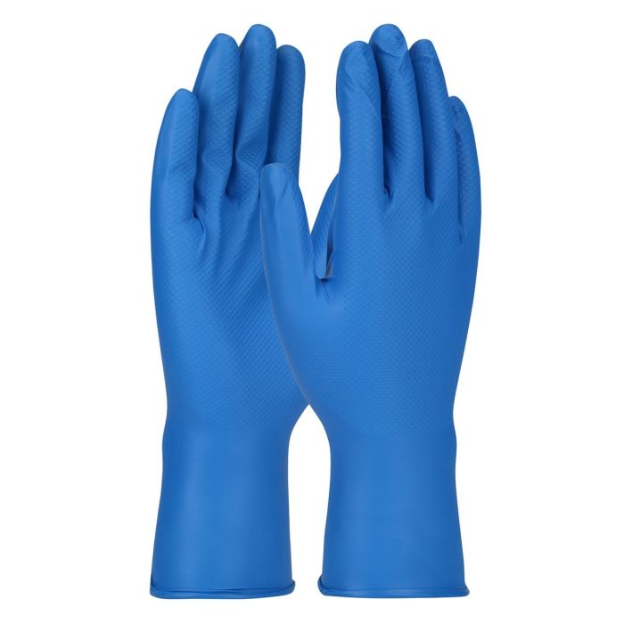PIP 67-308 Grippaz Food Plus Extended Use Disposable Ambidextrous Nitrile Glove with Textured Fish Scale Grip - 8 Mil - 48 Gloves / Bag
