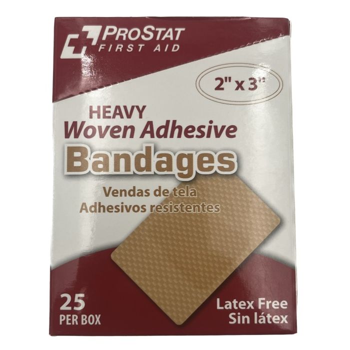 ProStat 2071 Heavy Woven Adhesive Bandages - 2" x 3" - 25 Per Box