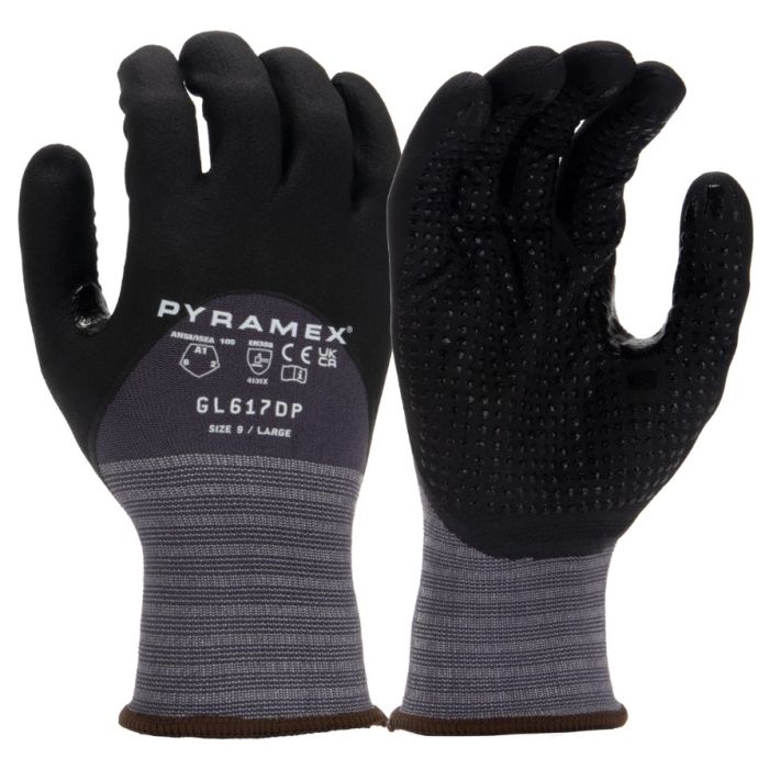 Pyramex GL617DP Micro-Foam Nitrile with Dotted Palm Gloves - Pair