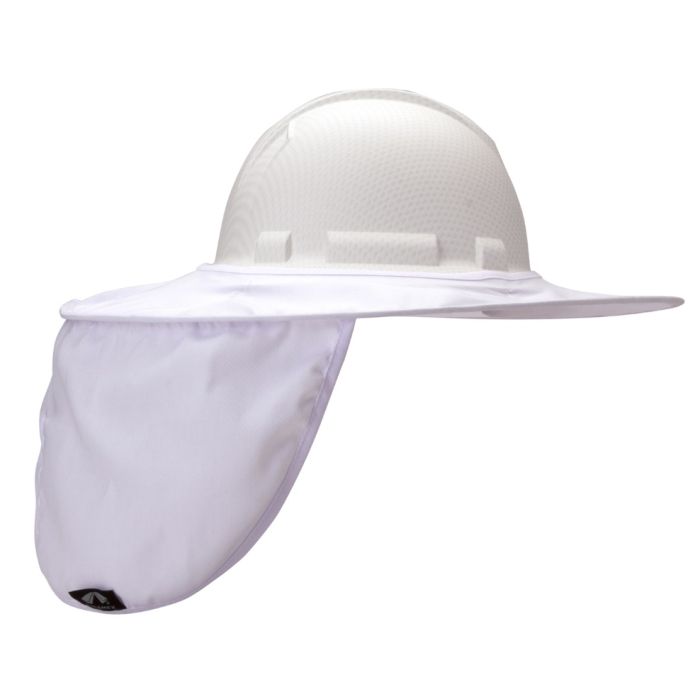 Pyramex HPSHADEC10 Collapsible Hard Hat Brim with Neck Shade - White 