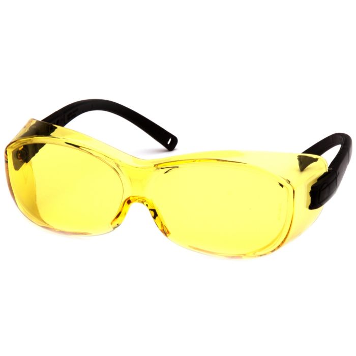 Pyramex S3530SJ OTS Safety Glasses - Black Temples - Amber Lens (CLOSEOUT)